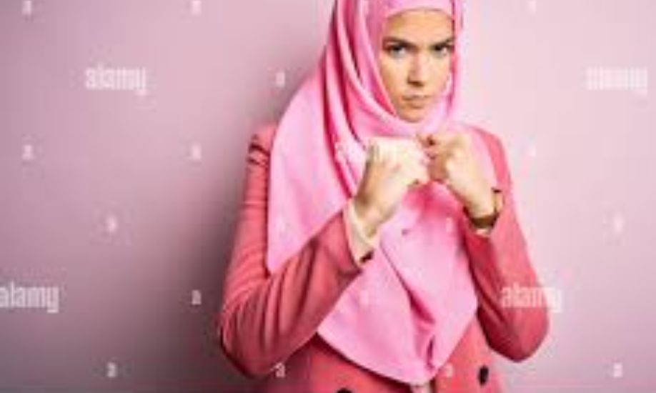 pink hoodie hijab fight